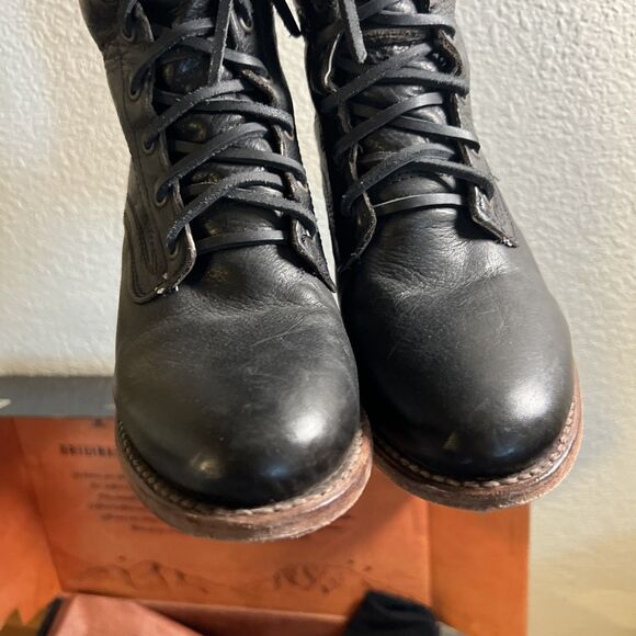 Freebird Grany Lace Up Size 10 Black Tall Boots Distressed Whimsigoth Grunge - Picture 12 of 15